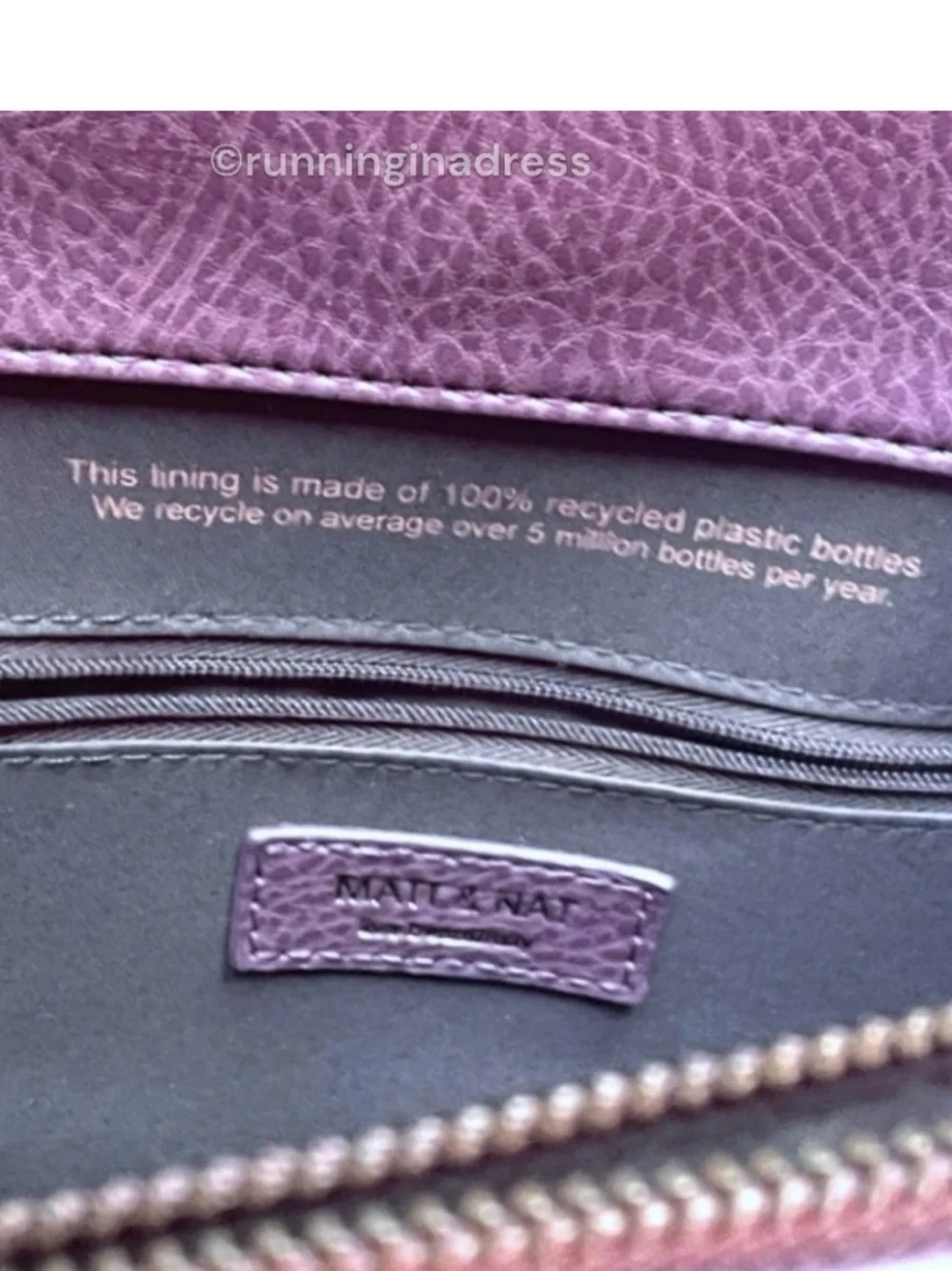 NWT Matt & Nat Mercy Vegan Leather Backpack Dwell Fig Purple Shoulder Bag